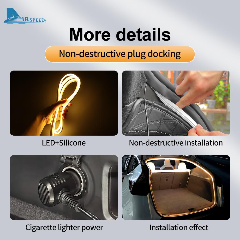 Dynamic Flowing Rear Trunk Light for Tesla Model Y Juniper 2025 2025 2025-2020 Magnetic Induction Switch LED Strip Accessories