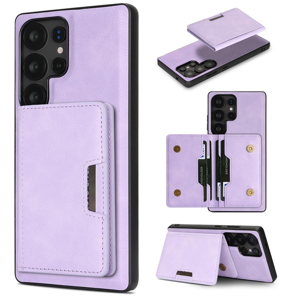 High-end Business Magnetic Cover For Samsung S26 Ultra S25 Edge S24 FE S23 Plus Kickstand Cards Bag Slots ShockProof Phone Case