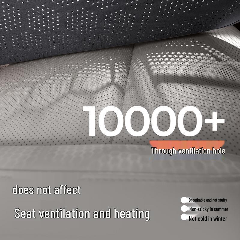 Universal Perforated Suede Leather Car Seat Cushion - Breathable for All Seasons