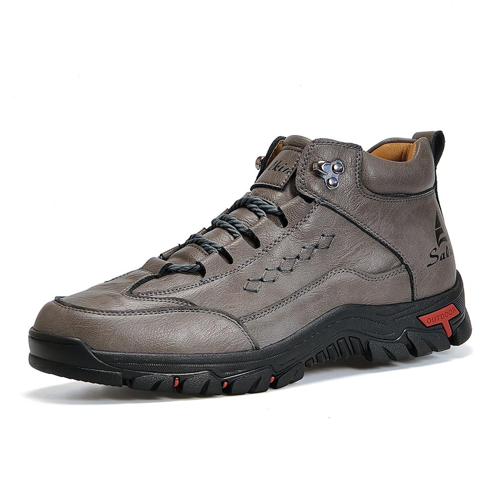 Handgefertigte Herrenstiefel Winter Lässige Lederschuhe Outdoor Wandersneakers Übergröße Männlich Hombres Botas Knöchel-Schuhwerk Rutschfest