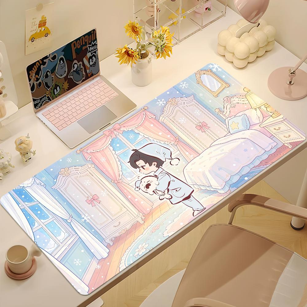 Cute Love And Deepspace Mouse Pad Large NonSlip Lockedge Desktop Computer Desk Mat Keyboard Mousepad Office Gamer Student