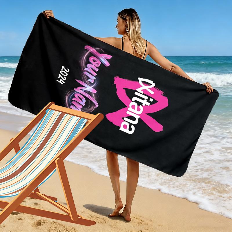 Name Custom Aitana Ocana Print Beach Towel, Large Soft Quick Dry Towel for Beach Camping Swimming