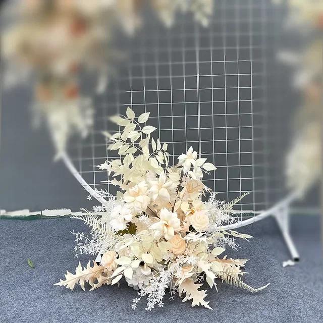 Champagne Matrimonio Fiori Artificiali Fila Feste Centrotavola Arco Decorazione Parete Finestra Sfondo Disponi Oggetti di Scena Foglia Appesa Floreale
