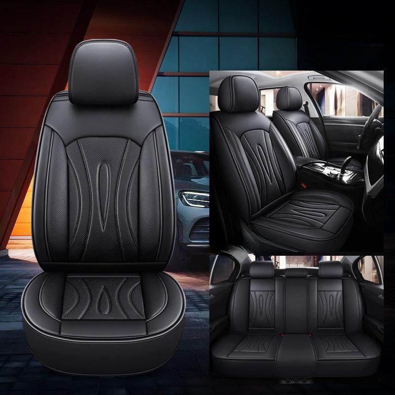 Leather 5-seater Car Seat Cover, Suitable for Sedans, SUVs, and Pickups, with Adjustable Car Accessories for The Front and Rear Seats