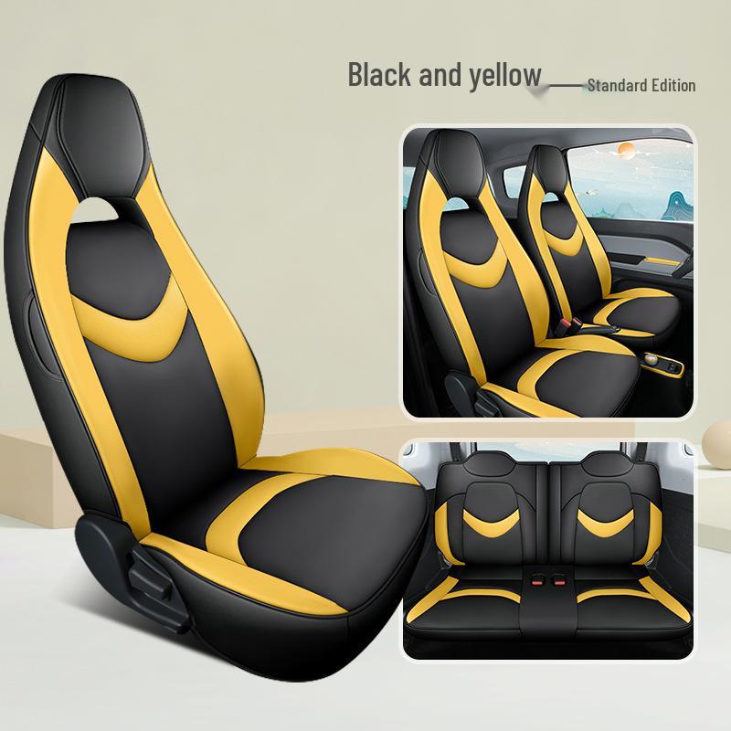 All-Season Chery QQ Ice Cream Car Seat Covers: Full Coverage Waffle Cone Milkshake Design