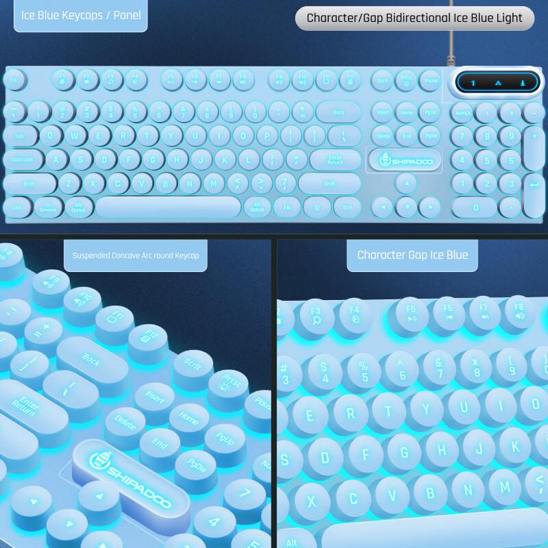OLOEY D500 Punk Backlit Wired Gaming Keyboard