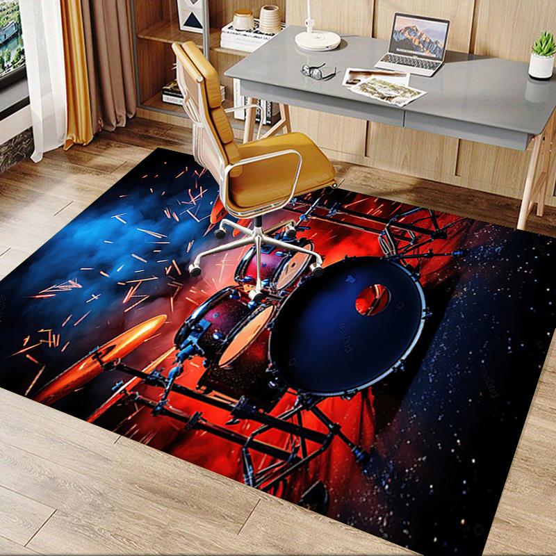 Drum Kit Office Chair Mat: Office Carpet, Oversized Rug for Home Decor, Sofa Mat, Desk Pad Perfect Gift for Any Room