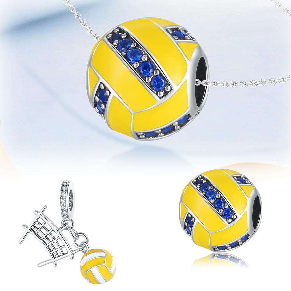Annier Women's Charms Plata Volleyball Sports Copper Plated For Charms Copper Plated Original Bracelet For Jewelry Making