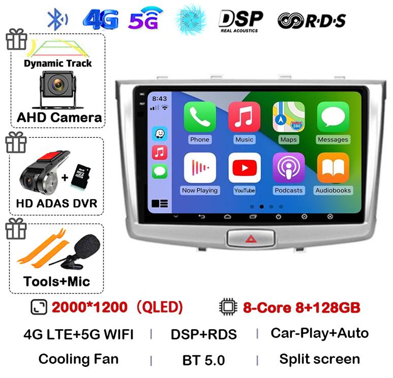 Android 14 Carplay Auto WIFI+4G For GREAT WALL Hover Haval H6 2016 2017 2018 Car Radio Multimedia Player Navigation Stereo GPS