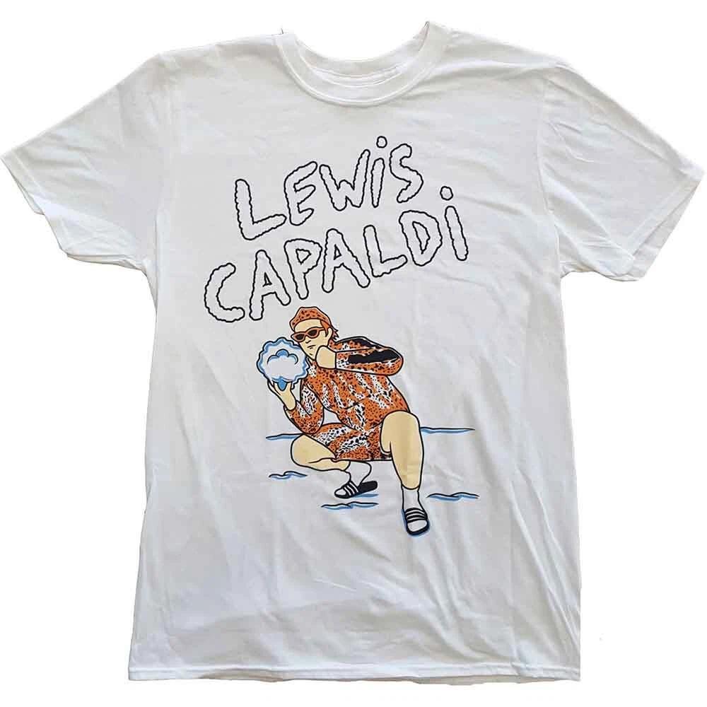 Lewis Capaldi T Shirt Snow Leopard Logo Official Mens White S 3XL