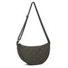 Women's Plaid Crossbody Messenger Bag Nylon Women Shoulder Bags Large Capacity Travel Half Moon Belt Bag Ladies Hobos Bag