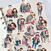 17pcs Cute Cartoon Father and daughter Stickers  Graffiti Decals Laptop Motorcycle Scrapbook Phone Waterproof diy Sticker