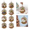 Christmas Hanging Ornaments for Car Tree Shell Sleeping Dog Acrylic Pendant