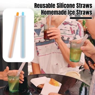 45293 Pcs Silicone Ice Straw DIY Tool Beverage Straw Maker Mold Reusable Ice Straw