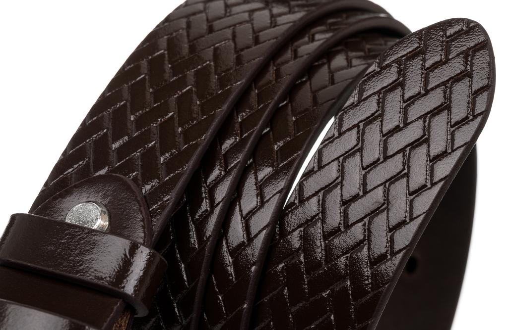 M LEATHER BELT WAS PLW-R-15 100 Brown