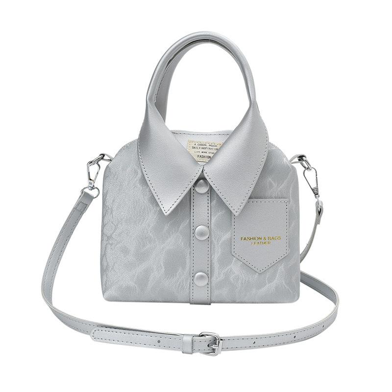 Summer fashion commuter small bag women's solid color texture women's messenger bag shoulder handbag