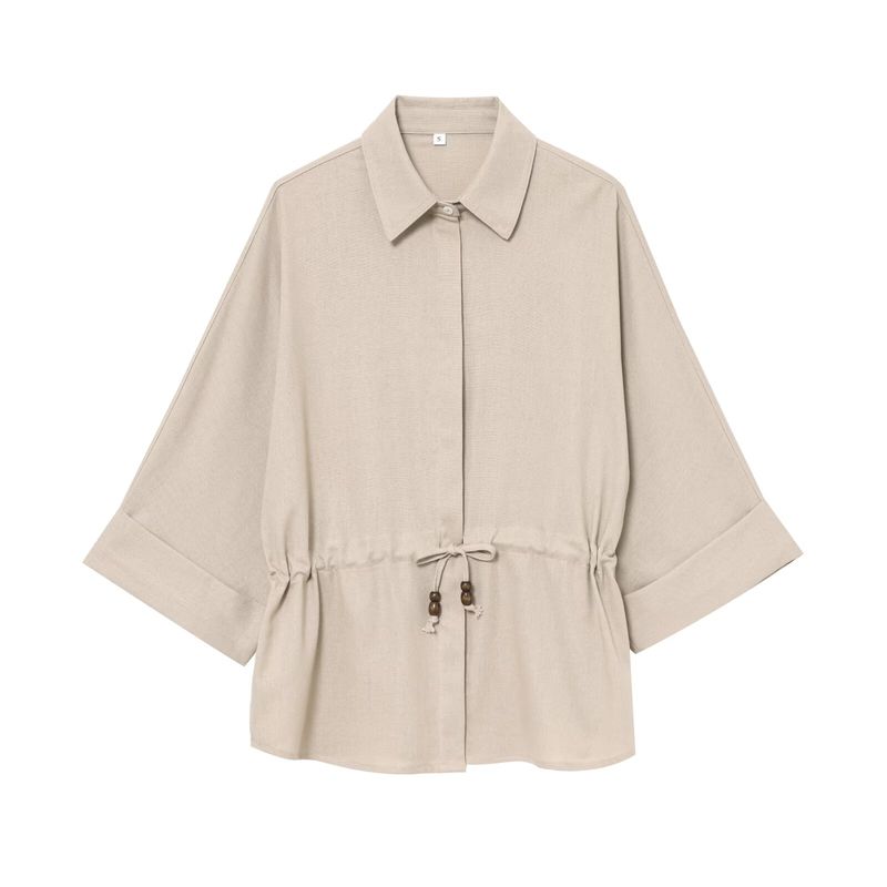 Zab Autumn New Women Clothes Western Style French Style Design Linen Blend Travel Hunting Suit Shirts 2768939