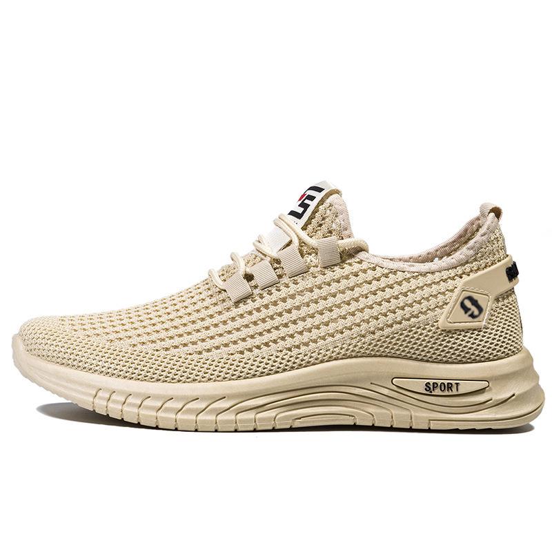 Mesh large size men's shoes 2025 summer hollow breathable casual shoes soft sole simple sports shoes