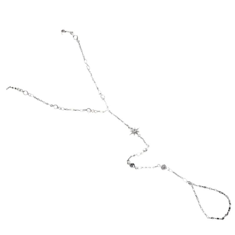 Stylish Star Shaped Finger Bracelet for Women Portable Chain Hand Jewelry With Crystals Accent Versatile Styling