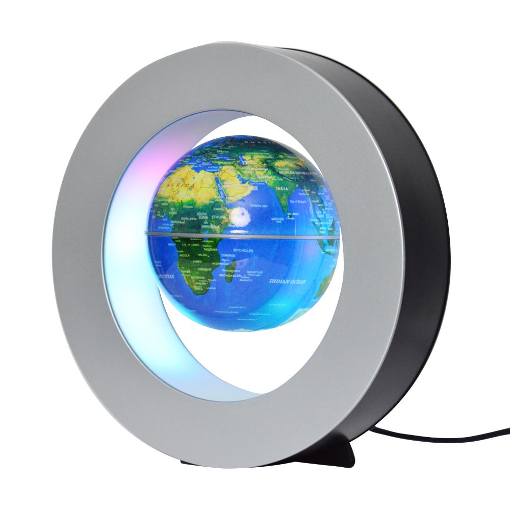 Popular Rotating World Map Globe , Colorful Magnetic Floating Globe for Desk Decoration (Blue,Globe-85mm) синий