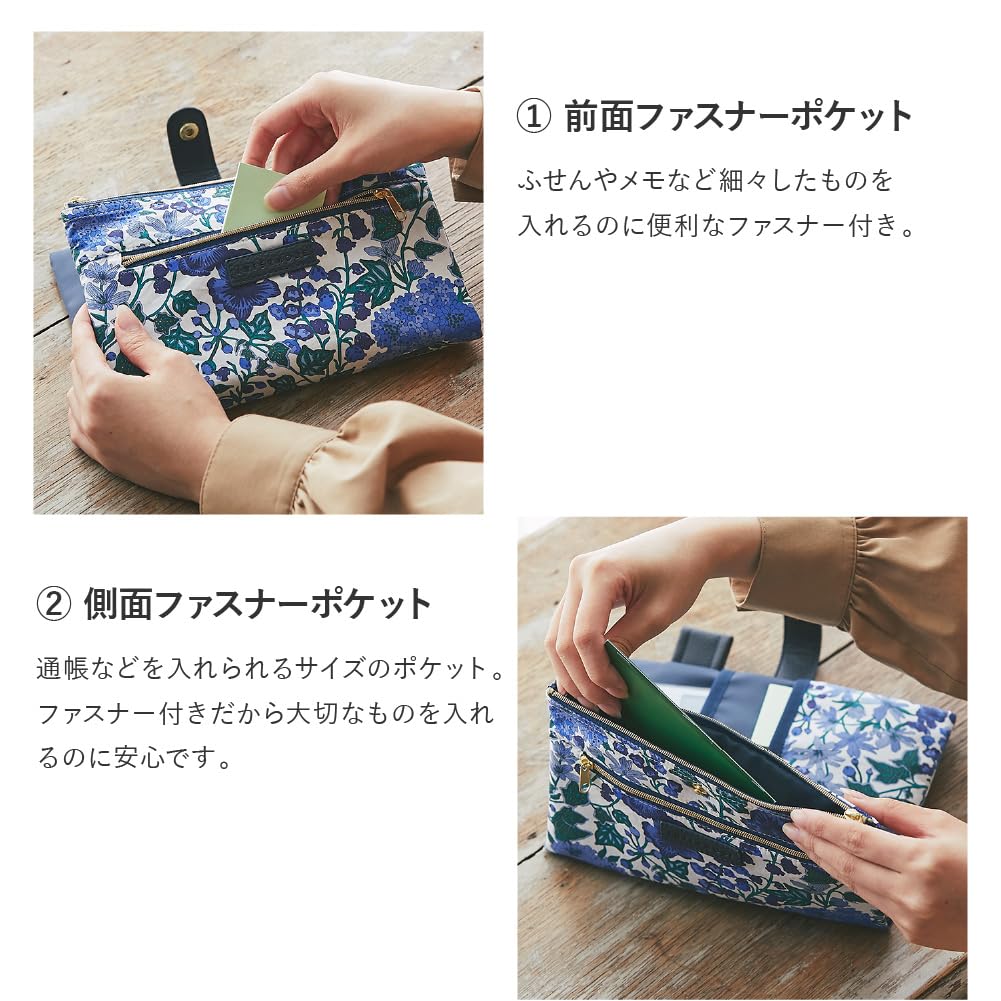 Made with Liberty pouch 18704021 Pouch 18704021A Black 22cm wide x 15cm long x 1cm deep [Intermode Fabric] Notebook-style multi-purpose Women's [A]
