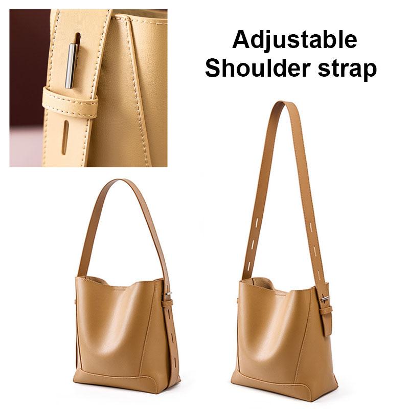 2026 New Women Bucket Bag Fashi Trend Genuine Leather Women's Shoulder Bag Luxury Designer Crossbody Bags Cowhide Handbags