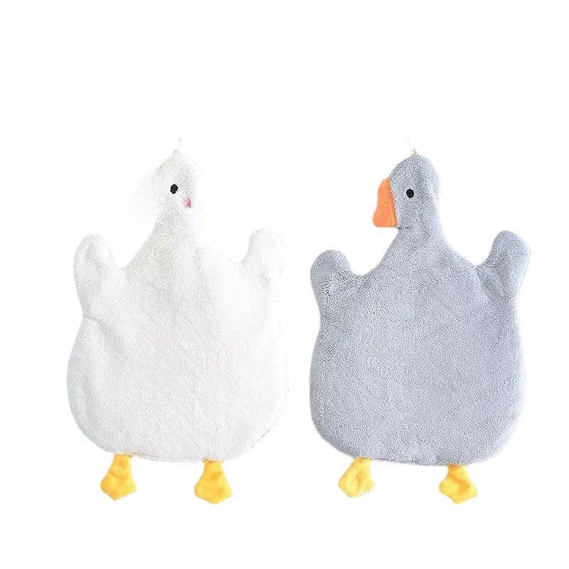 Double-Layer Goose Cartoon Coral Fleece Children's Hand Towel