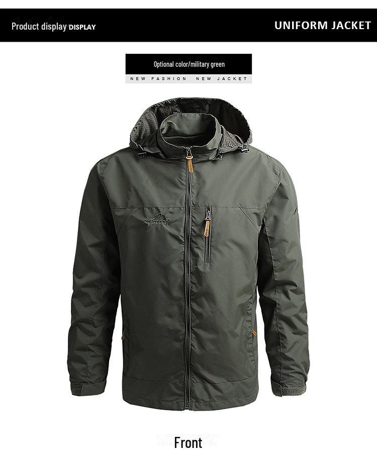 Men's Casual Hooded Jacket - Loose Fit, Perfect for Spring & Autumn.