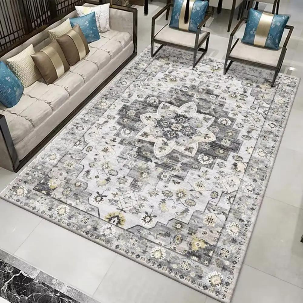 Nordischer Großer Teppich Wohnzimmer Retro-Stil Schlafzimmer Bodenmatte Marokkanische Heimdeko Sofa Teetisch Großer Flächenteppich Rutschfest