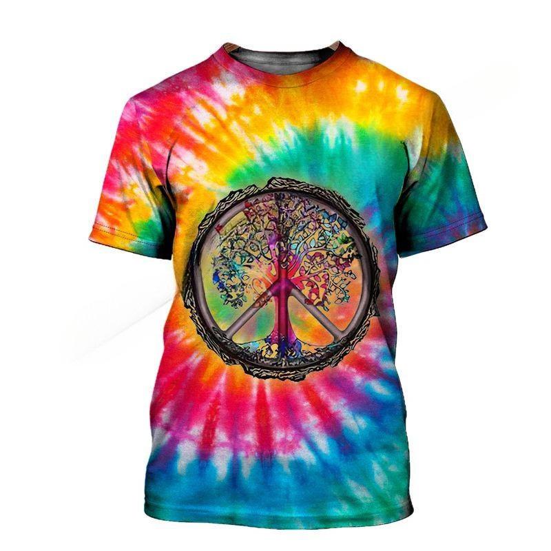 

2026 Men s Psychedelic Style T-Shirt Street Hip Hop 6XL різнокольоровий