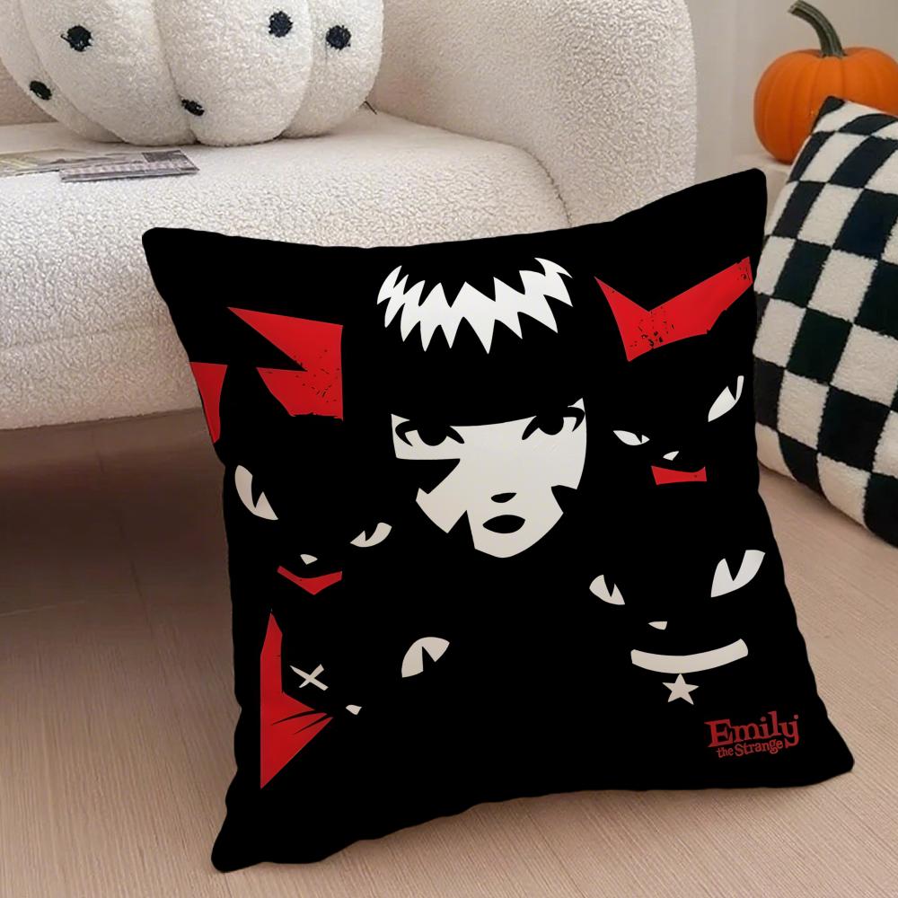 Mysterious Cool Comic EEmily The Strange Cushion Cover Throw Pillow Cover Hidden Button Durable Polyester Chair Cushion