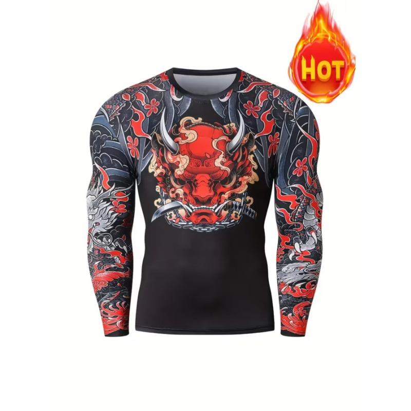 T-shirt da uomo a maniche lunghe con stampa a righe 3D, top da uomo comodo, traspirante e versatile