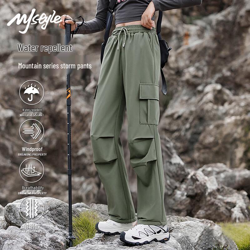 MJ STYLE Women's Winter Fleece-Lined Straight-Leg Cargo Pants