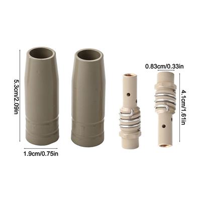 14PCS Welding Tips Nozzles and Contact Holders for Mig Welder with For 15AK Coated Finish for Accurate Welding