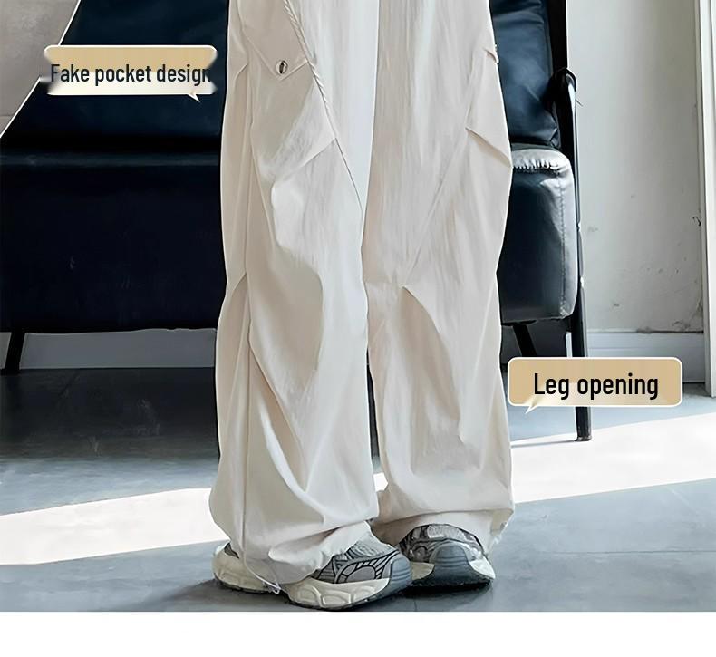 Women's XS Off-White Quick-Dry High-Waisted Wide-Leg Cargo Pants - Petite, Summer 8-Point Style