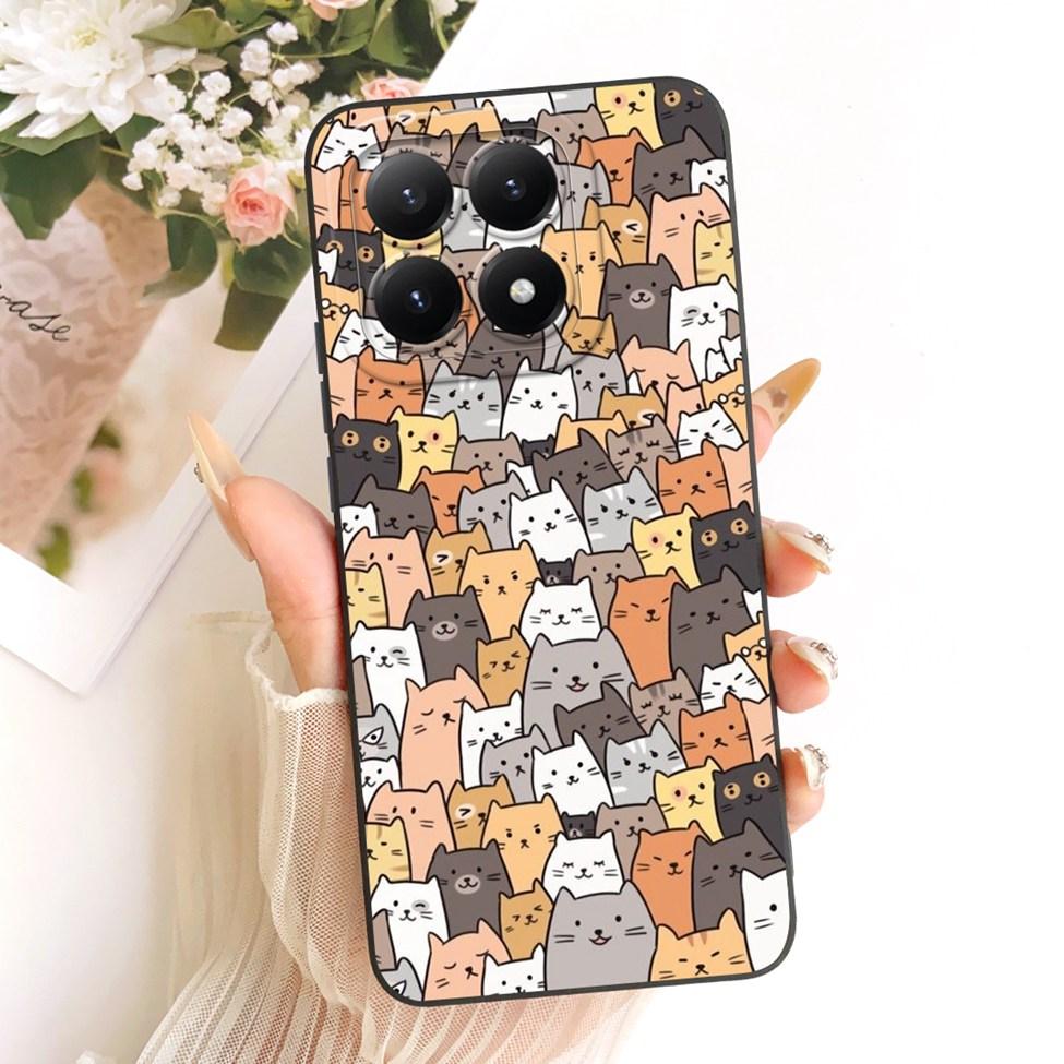 Casing For Xiaomi 15T 5G Cover Silicone Luxury Fashion Flowers Kawaii Cute Painted Shockproof Phone Case 25069PTEBG