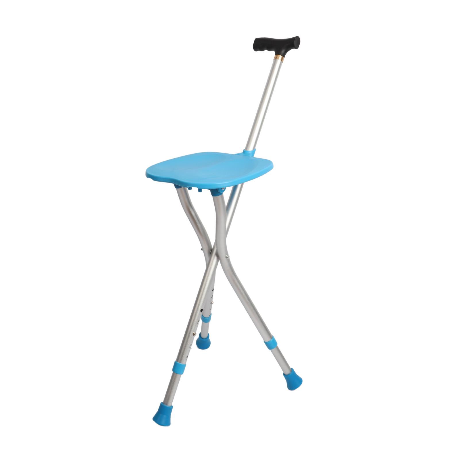 

Металлический открытый складной трость, штатив, костыль, стул с сиденьем синего цвета