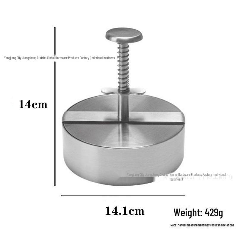 Presă din Oțel Inoxidabil pentru Carne de Hamburger, Formă pentru Chiftele Groase și Găluște de Orez - Ustensilă Manuală de Bucătărie