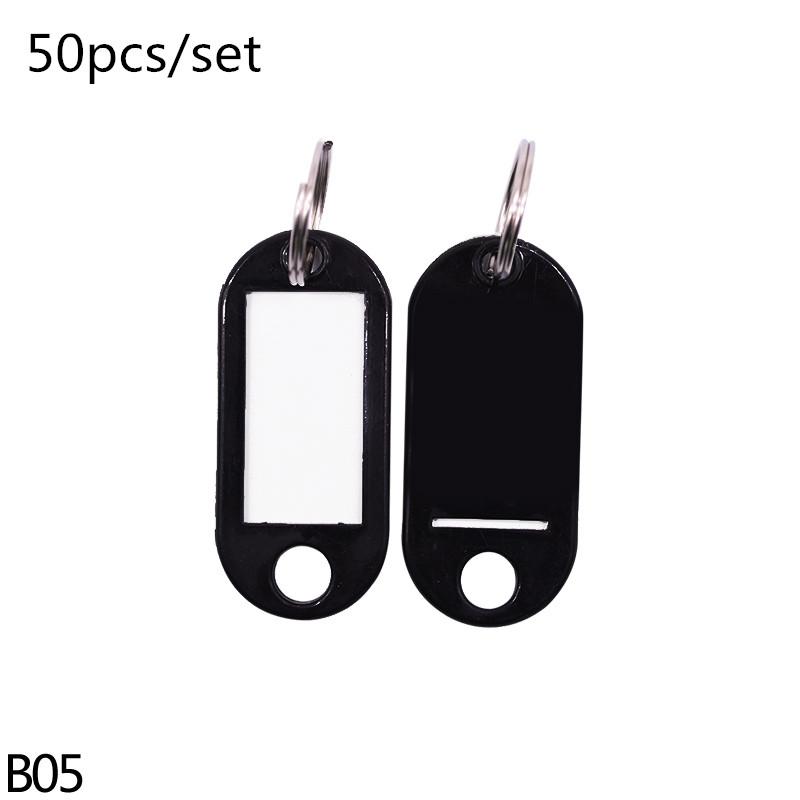 50pcs/lot Colorful Plastic Keychain Key Tags Label Numbered Name Baggage Tag ID Label Name Tags With Split Ring