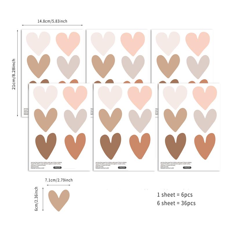 

Boho Hearts Creative Wall Sticker For Children Baby Girls Boys Room Nursery Wall Art Decals Vinyl Mural Kids Bedroom Home Decor 14.8cmx21cmx6sheets