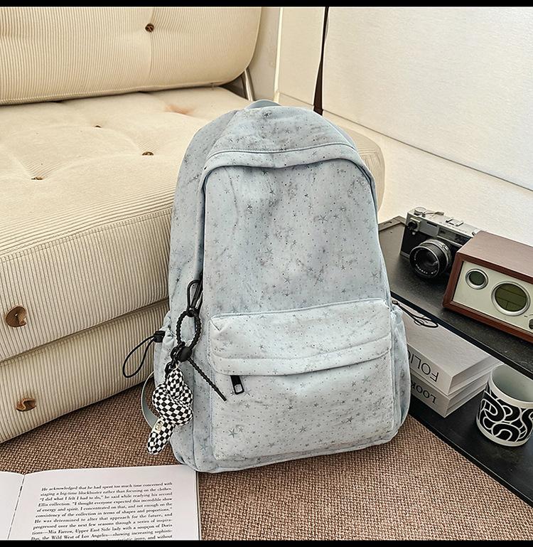Schoolbag Tie-dye Campus Simple Versatile Backpack Female High School Students Junior High School Students School Bag Large Capacity Backpack