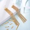 BENECREAT 56pcs 8 Sizes 18K Gold Plated Stainless Steel Slide On End Clasp Tubes Slider End Caps Clasps Slider Clasp Jewelry Accessories for Bracelet