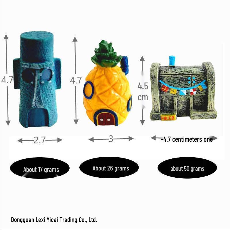 SpongeBob Pineapple House Fish Tank Decoration - Resin Ornament & Hideaway