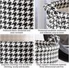 Laundry Basket with Handles Blanket Basket Storage with Houndstooth Foldable Fabric Bedroom Hamper Dirty Clothes Hamper