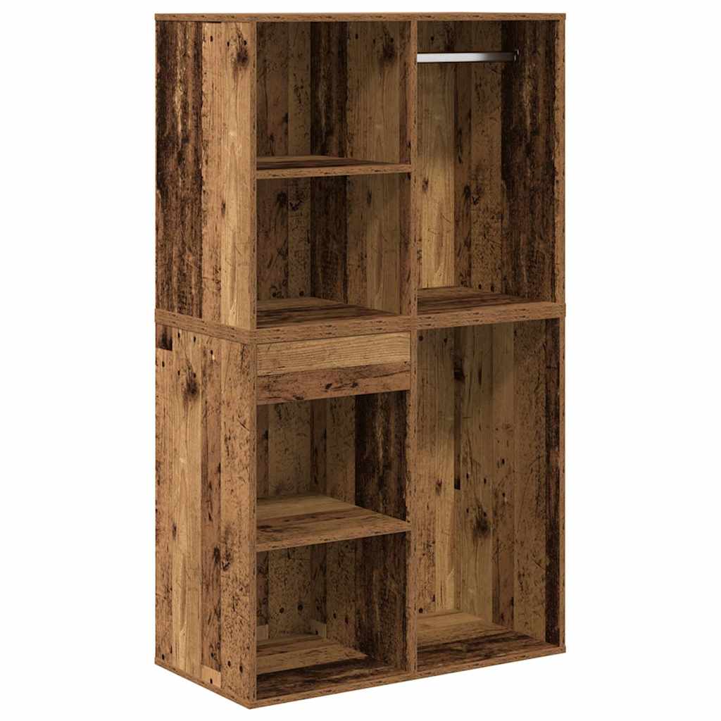 Makeup Table Set with LED Lights Rustic Wood Look Engineered Wood