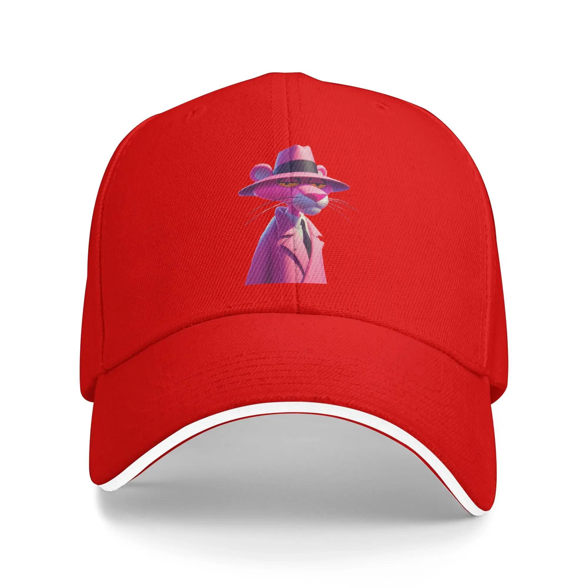

Pink Leopard Detective Casual Baseball Cap Cartoon Animal Hiking Fishing Hip Hop Hats Summer Unisex Men DIY Print Baseball Caps One Size