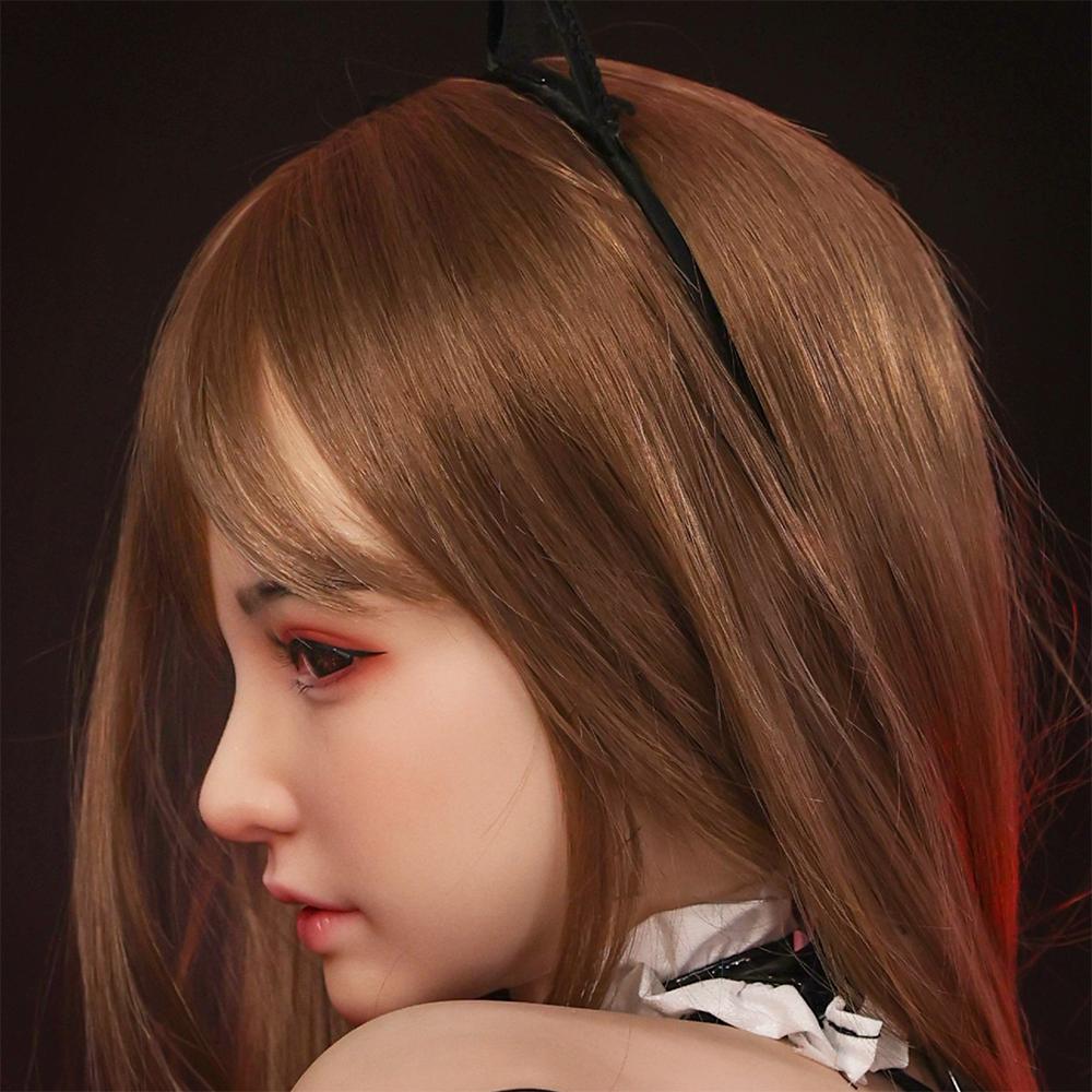Head with Realistic Oral Function 100% Silicone Compatible with 130-180cm Sex Dolls M16 Thread Interface Wig & Implant Hair Options 3kg