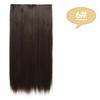 MISS WIG Lange bølgete frisyrer Syntetisk 5 Clip In Hair Extension 22 Tommer/32 Tommer Varmebestandige hårstykker Brun Svart