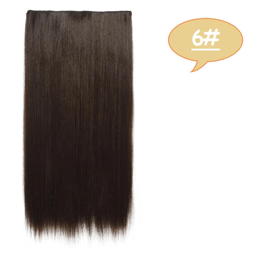 MISS WIG Lange bølgete frisyrer Syntetisk 5 Clip In Hair Extension 22 Tommer/32 Tommer Varmebestandige hårstykker Brun Svart