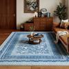 Blue Vintage Chinese Floral Rug Living Room Large Area Carpet Light Luxury Home Decoration Anti-slip Washable Mats Bedroom Rugs